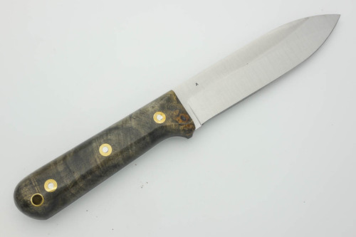 LT Wright Knives Gen 5 - Saber Grind - Buckeye Burl - Polished Finish - FREE Black Liners! - 4