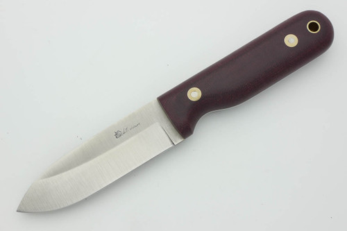 LT Wright Knives Bushcrafter - Saber Grind - Double Red Canvas Micarta Handle - Matte Finish