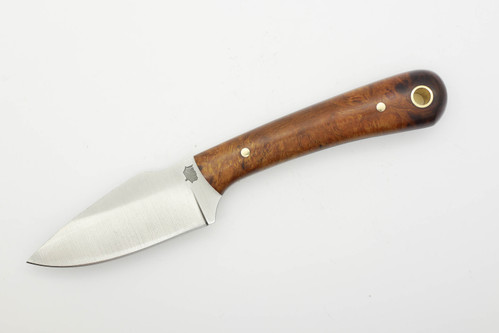 LT Wright Knives Great Plainsman - Saber Grind - D2 Steel - Desert Ironwood Handle - Brass Pins - Polished Finish / FREE BLACK LINERS! - 1