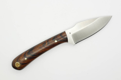 LT Wright Knives Great Plainsman - Saber Grind - D2 Steel - Desert Ironwood Handle - Brass Pins - Polished Finish / FREE BLACK LINERS! - 2