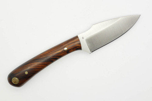 LT Wright Knives Great Plainsman - Saber Grind - D2 Steel - Desert Ironwood Handle - Brass Pins - Polished Finish / FREE BLACK LINERS! - 5