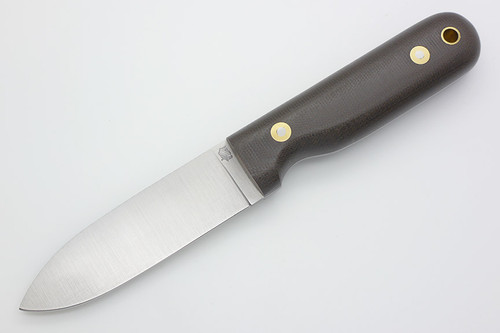 LT Wright Knives Bushcrafter - A2 Steel - Flat Grind - Green Canvas Micarta Handle - Matte Finish