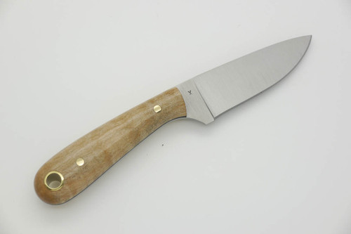 LT Wright Knives Frontier First - CPM 3V Steel - Flat Grind - Natural Curly Maple - 5 - Christmas Special! FREE Black Liners! FREE Soft Case!