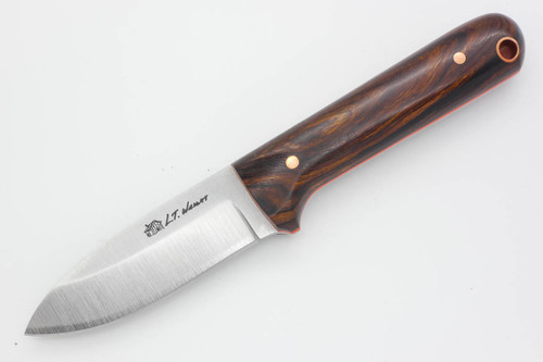 LT Wright Knives Next Gen - Saber Grind - O1 Steel - Desert Ironwood - Orange Liners - Copper Pins - 1
