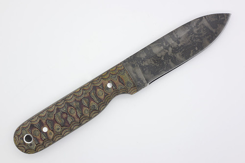 LT Wright Knives Bushcrafter HC - High Saber Grind - Python Canvas Micarta - Mountain Texture