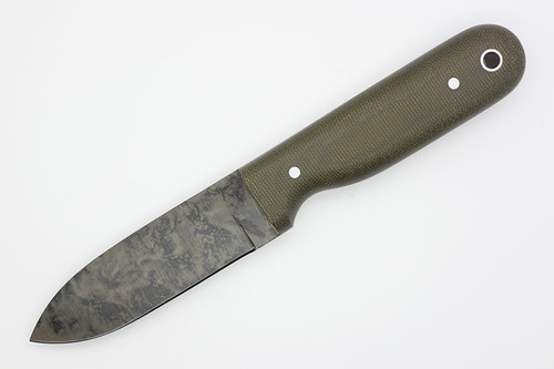 LT Wright Knives Bushcrafter HC - High Saber Grind - Green Canvas Micarta - Matte Finish