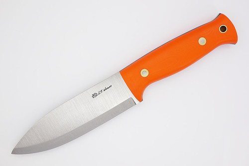 LT Wright Knives Illuminous 5 - 3V Steel - Scandi Grind - Orange G10 - Black Liners - Matte Finish