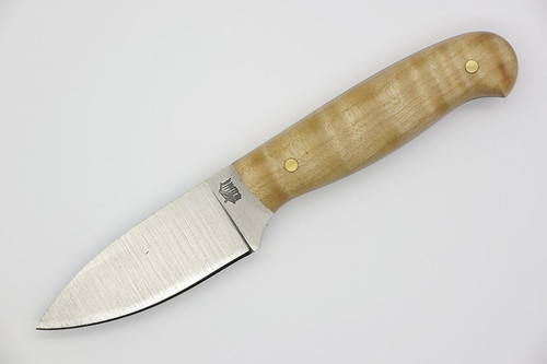 LT Wright Knives Patriot - A2 Tool Steel - Flat Grind - Natural Curly Maple Handle - Matte Finish - 2 / FREE Black Liners!