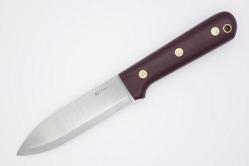 LT Wright Knives Gen 5 - Scandi Grind - Double Red Canvas Micarta - Matte Finish