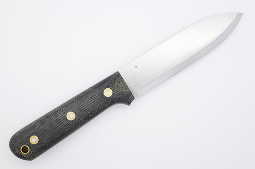 LT Wright Knives Gen 5 - Scandi Grind - Black Canvas Micarta - Red Liners - Matte Finish