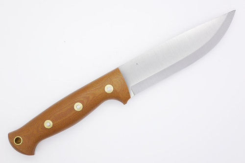 LT Wright Knives Forest Trail - A2 Steel - Scandi Grind - Natural Canvas Micarta Handle - Matte Finish - Kydex Sheath