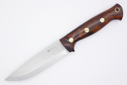 LT Wright Knives Forest Trail - A2 Steel - Scandi Grind - Desert Ironwood Handle - Polished Finish - Kydex Sheath - 1 - FREE Black Liners!