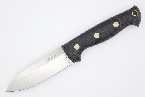 LT Wright Knives Forest Trail - 3V Steel - Saber Grind Spear Point - Black Canvas Micarta Handle - Matte Finish