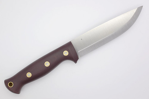 LT Wright Knives Forest Trail - A2 Steel - Scandi Grind - Double Red Canvas Micarta Handle - Matte Finish