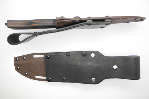 TKC: ESEE 6 Kydex Sheath w/ Slide Lock and Leather Backer, Chocolate Brown w/ Black Rivets TKC: ESEE 6 Kydex Sheath w/ Slide Lock and Leather Backer, Chocolate Brown w/ Black Rivets