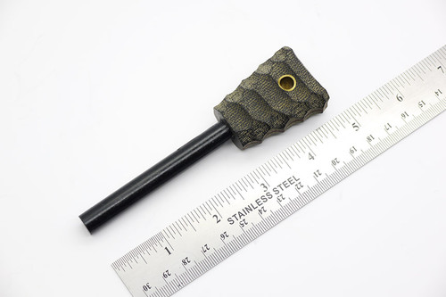 LT Wright Knives: Firesteel - Black Canvas Micarta Handle & Red Liner - Mountain Texture