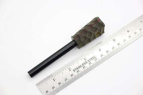 LT Wright Knives: Firesteel - Black Canvas Micarta Handle & Red Liner - Mountain Texture