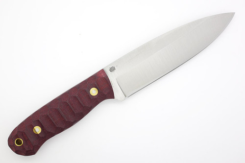 LT Wright Knives Sospes - Saber Grind - Double Red Canvas Micarta - Mountain Texture