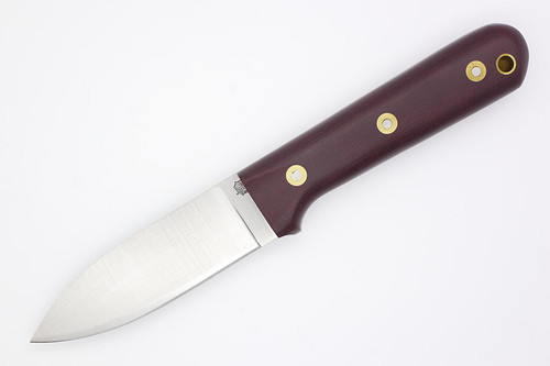 LT Wright Knives Genesis - A2 Steel - Flat Grind - Double Red Micarta - White Liners - Matte Finish