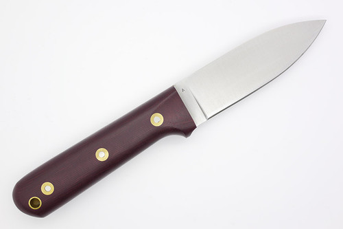LT Wright Knives Genesis - A2 Steel - Flat Grind - Double Red Micarta - White Liners - Matte Finish