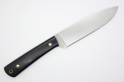 LT Wright Knives The Traveler Kitchen Knife - AEB-L Steel - Flat Grind - Black G10 - Polished Finish