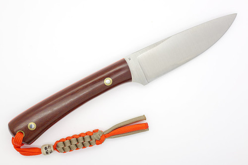 LT Wright Knives Large Workhorse Custom - D2 Steel - Flat Grind - Rustic Brown Micarta Handle - Orange Liners - Polished Finish - Custom Lanyard LT Wright Knives Large Workhorse Custom - D2 Steel - Flat Grind - Rustic Brown Micarta Handle - Orange Liners - Polished Finish - Custom Lanyard