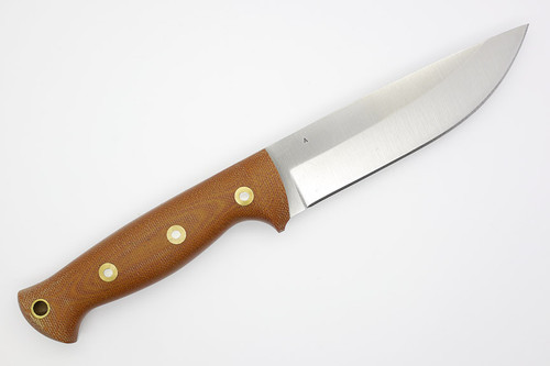 LT Wright Knives Forest Trail - A2 Steel - Saber Grind - Natural Canvas Micarta Handle - Matte Finish - Kydex Sheath