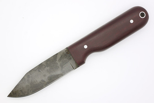 LT Wright Knives Bushcrafter HC - Saber Grind - Clip Point - Double Red Canvas Micarta - Matte Finish