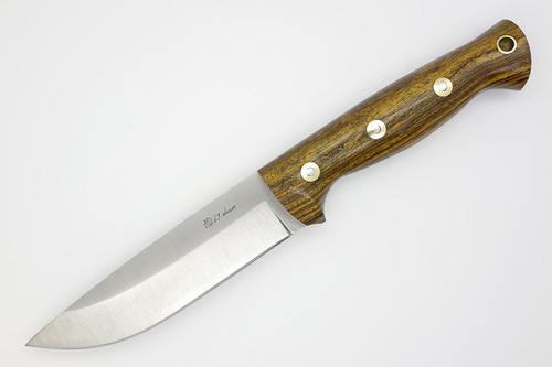 LT Wright Knives Forest Trail - A2 Steel - Saber Grind - Bocote Handle - Polished Finish - Kydex Sheath - FREE Black Liners! - 1