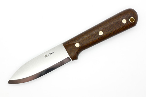 LT Wright Knives Genesis - A2 Steel - Scandi Grind - Brown Burlap Handle - Matte Finish