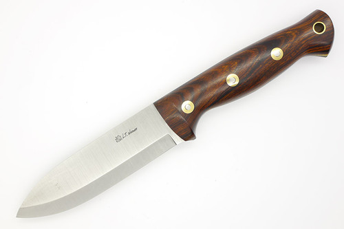 LT Wright Knives Forest Trail - A2 Steel - Scandi Grind - Spear Point - Desert Ironwood Handle - Polished Finish - 3 - FREE Black Liners!