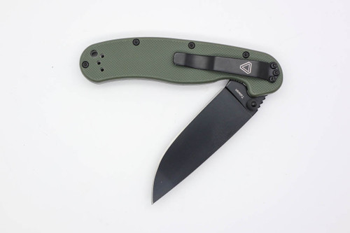 Ontario RAT Model 2 Folding Knife, 3" Stainless Black Blade, OD Green Nylon Handle - 8861OD