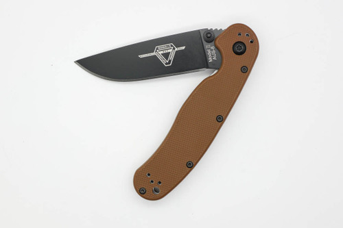 Ontario RAT Model 2 Folding Knife, 3" Stainless Black Blade, Coyote Brown Nylon Handle - 8861CB Ontario RAT Model 2 Folding Knife, 3" Stainless Black Blade, Coyote Brown Nylon Handle - 8861CB