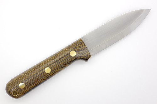 LT Wright Knives Genesis - Scandi Grind - Bocote - Brass Corby Bolts - Polished Finish - 4