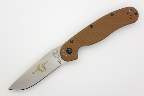 Ontario RAT Model 2 Folding Knife, 3" Stainless Steel Blade, Coyote Brown Nylon Handle - 8860CB
