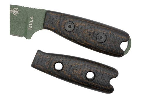 TKC: Handle for ESEE IZULA - Black Linen Micarta w/ Brown Burlap TKC: Handle for ESEE IZULA - Black Linen Micarta w/ Brown Burlap