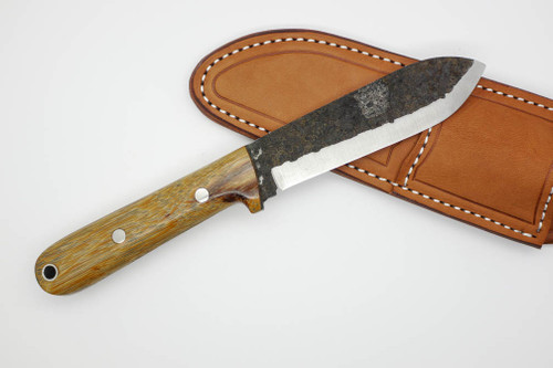 Lon Humphrey Custom Kephart, Scandi Grind (Flat Tang) Fixed Blade, Knife w/ Marblewood Handle - 1 Lon Humphrey Custom Kephart, Scandi Grind (Flat Tang) Fixed Blade, Knife w/ Marblewood Handle - 1