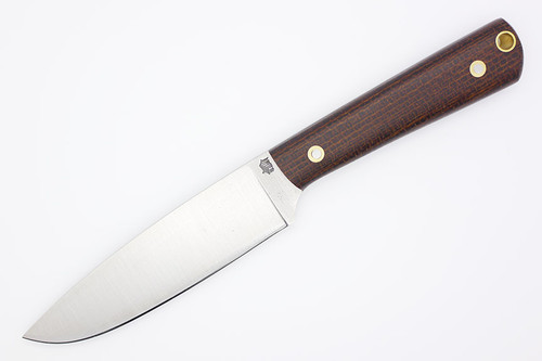 LT Wright Knives Large Pouter - AEB-L Steel - Flat Grind - Brown Burlap - Matte Finish