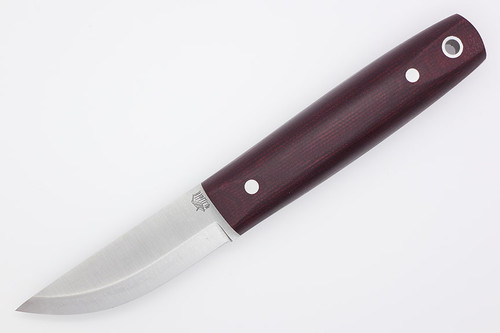 LT Wright Knives Pronghorn - O1 Steel - Scandi Grind - Double Red Micarta Handle - Matte Finish