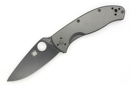 Spyderco Tenacious - C122CFBBKP - Folding Knife - Black 8Cr13MoV Stainless Steel Blade - Black Carbon Fiber and G10 Laminate Handle