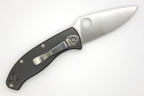 Spyderco Tenacious - C122CFP - Folding Knife - Satin 8Cr13MoV Stainless Steel Blade - Black Carbon Fiber and G10 Laminate Handle