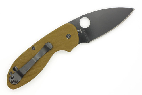Spyderco Efficient - C216GPBNBK - Linerlock Folding Knife - Black Oxide Coated 8Cr13MoV Stainless Steel Blade - Brown G10 Handle
