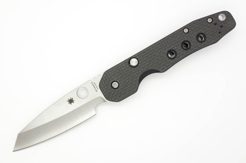 Spyderco Smock Compression Lock - C240CFP - Folding Knife - 3.4" Satin CPM S30V Stainless Steel Blade - Black Carbon Fiber/G-10 Laminate Handle