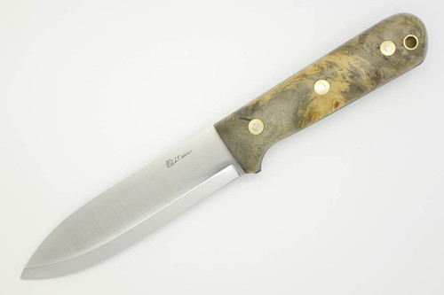 LT Wright Knives Gen 5 - A2 Steel - Scandi Grind - Buckeye Burl - Matte Finish - FREE Black Liners! - 2