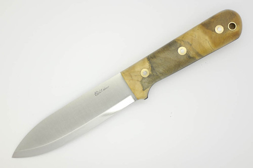 LT Wright Knives Gen 5 - A2 Steel - Scandi Grind - Buckeye Burl - Matte Finish - FREE Black Liners! - 3