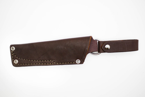 Belt Sheath for 10 Fixed-Blade Knives, Brown Leather 14 Overall