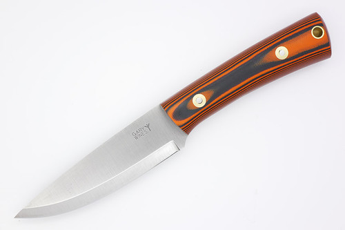 LT Wright Knives Gary Wines Bushcrafter - O1 Steel - Scandi Grind - Orange and Black G10 Handle - Matte Finish