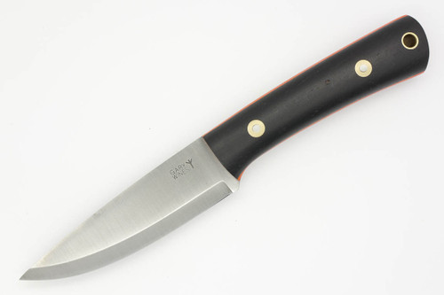LT Wright Knives Gary Wines Bushcrafter - Scandi Grind - African Blackwood Handle - Orange Liners - Matte Finish- 4
