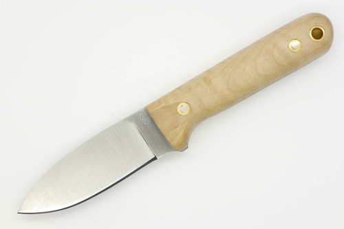 LT Wright Knives Next Gen - O1 Steel - Flat Grind - Natural Curly Maple - Matte Finish - 4 - FREE Black LIners!