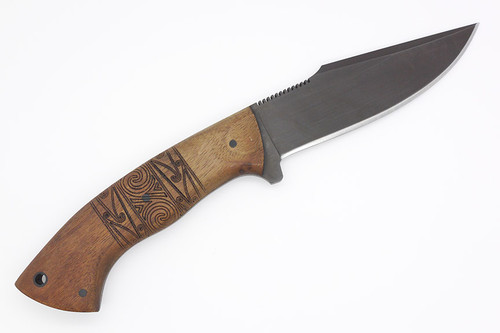Winkler Knives - Knight Pathfinder - 80CRV2 Steel - Flat Grind - Walnut Handle - Tribal Artwork Winkler Knives - Knight Pathfinder - 80CRV2 Steel - Flat Grind - Walnut Handle - Tribal Artwork